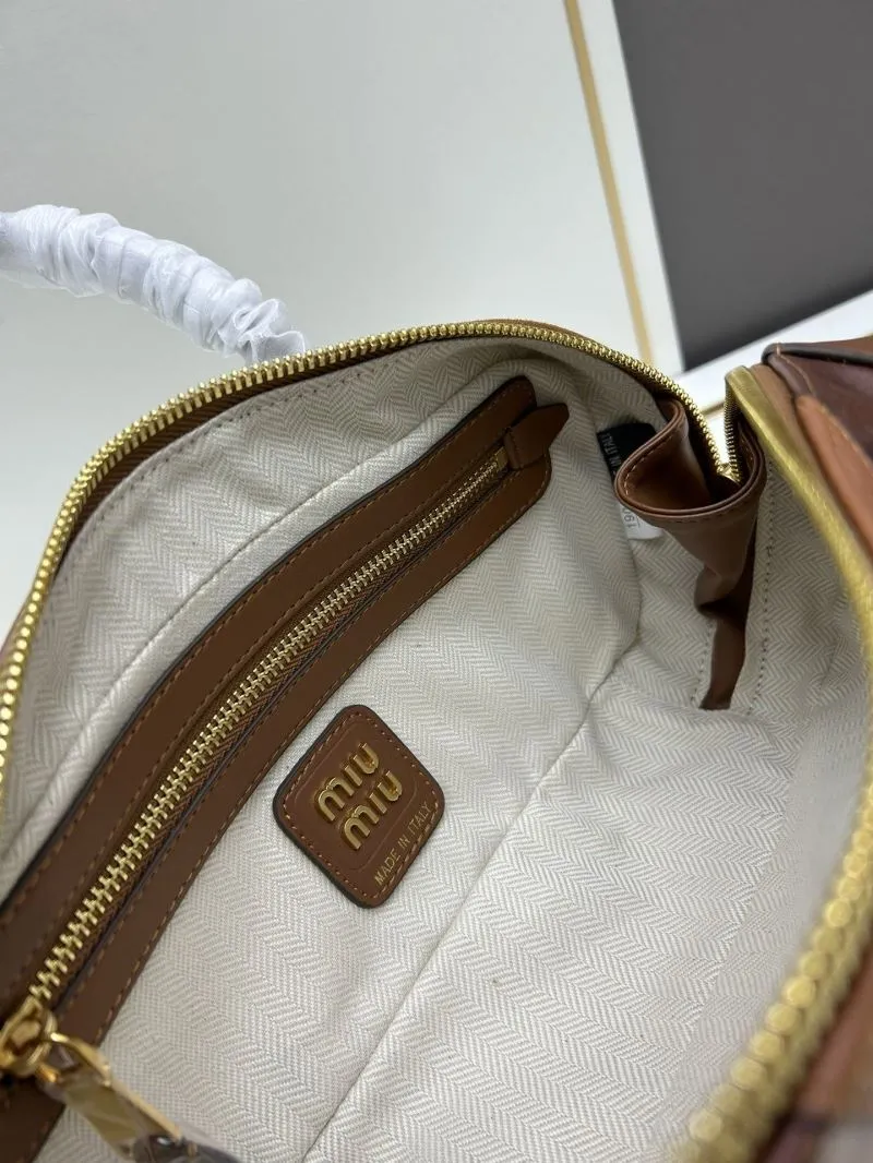 MIU MIU Brown Patchwork Top Handle Bag 1110 - Image 8