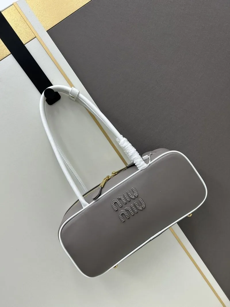 Alternative view of MIU MIU A9805 Gray Top Handle Bag