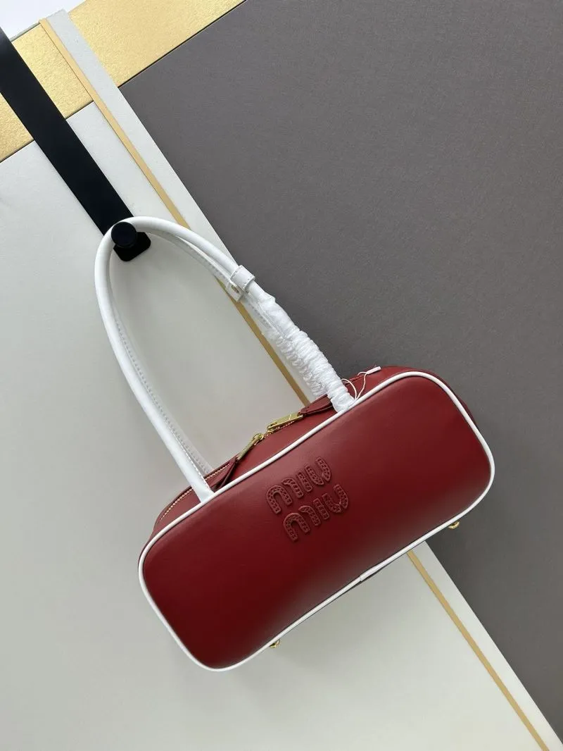 Alternative view of MIU MIU A9805 Red White Top Handle Bag