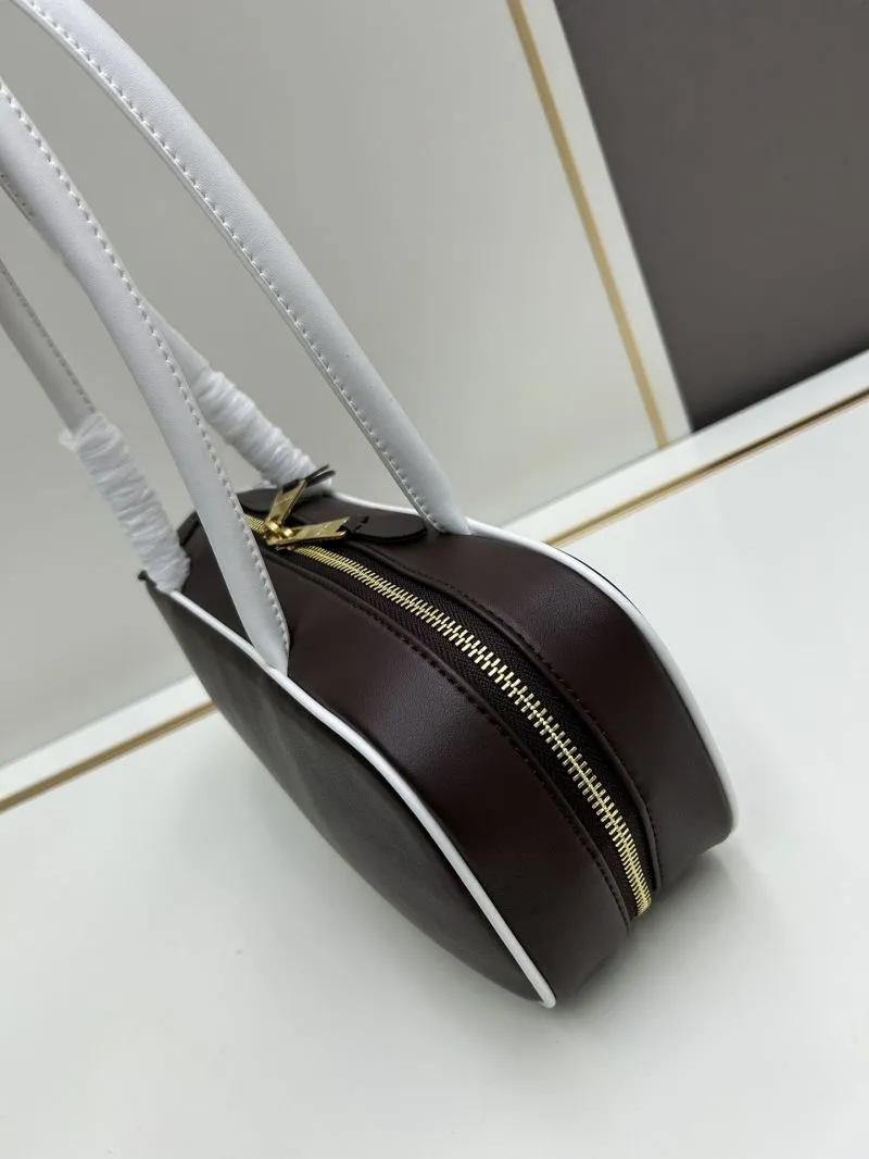 MIU MIU A9805 Brown White Top Handle Bag - Image 3