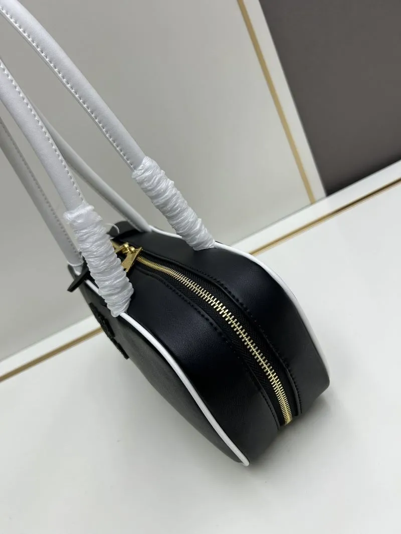 Alternative view of MIU MIU Black White Trim Top Handle Bag 1114