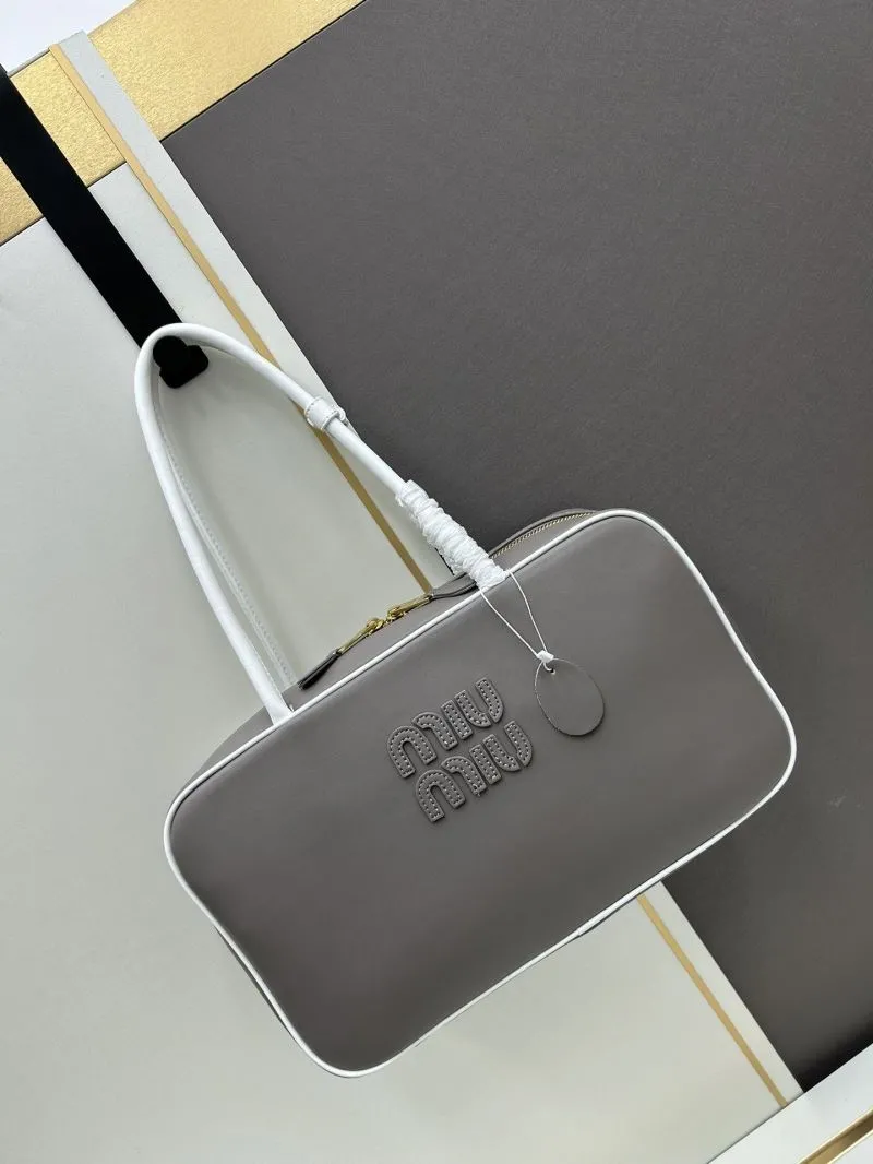 Alternative view of MIU MIU Gray Top Handle Bag Model A9806
