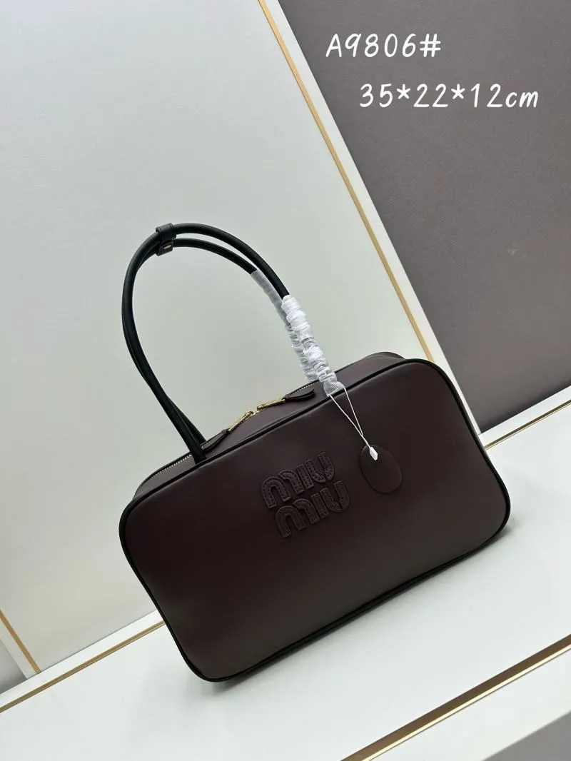 MIU MIU A9806 Dark Brown Top Handle Bag