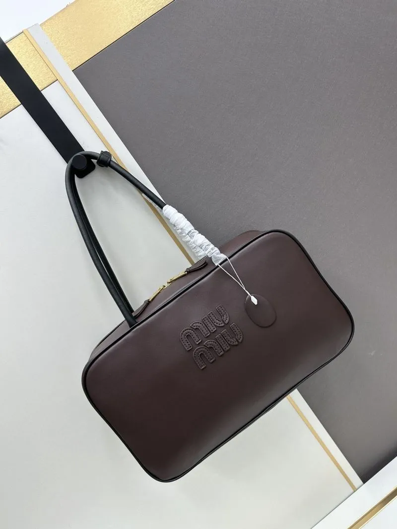 Alternative view of MIU MIU A9806 Dark Brown Top Handle Bag