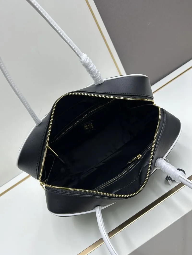 Miu Miu Black White Top Handle Bag A9806 - Image 7