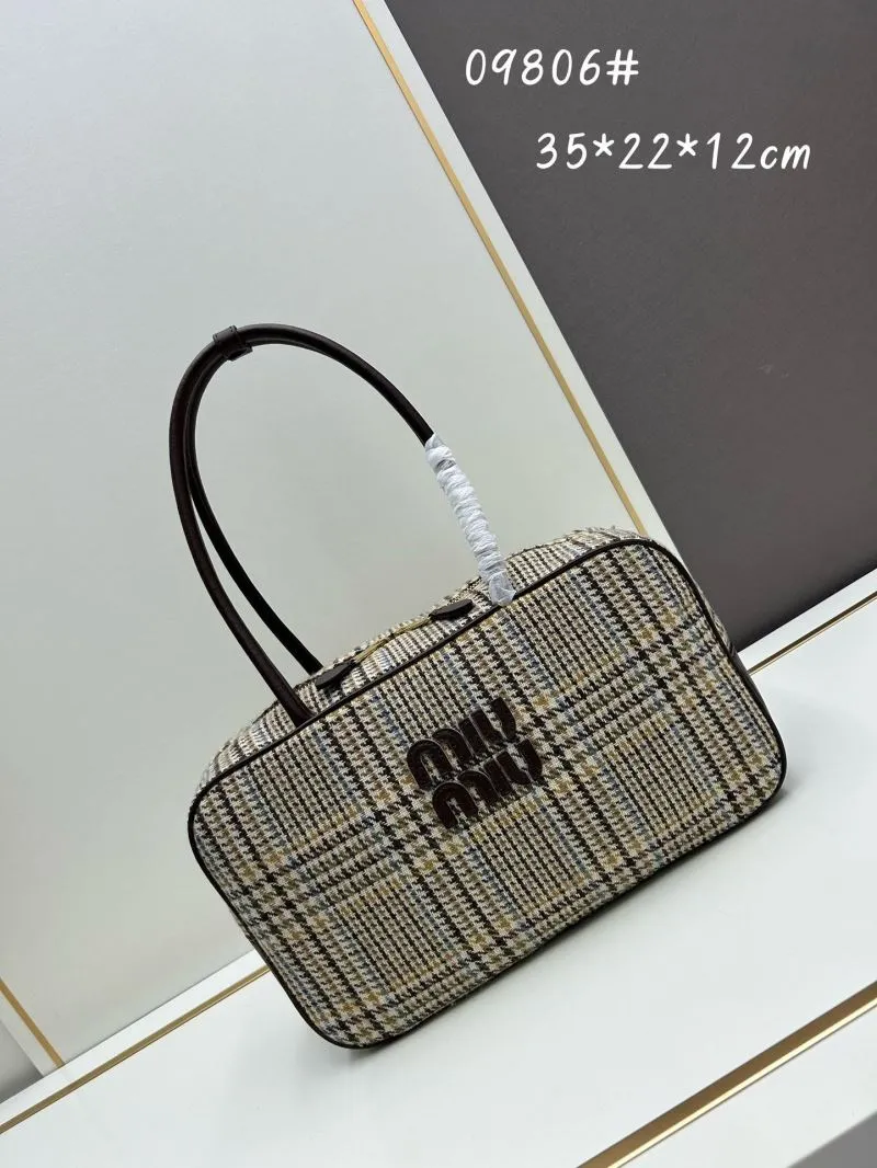 MIU MIU Plaid Top Handle Bag 09806