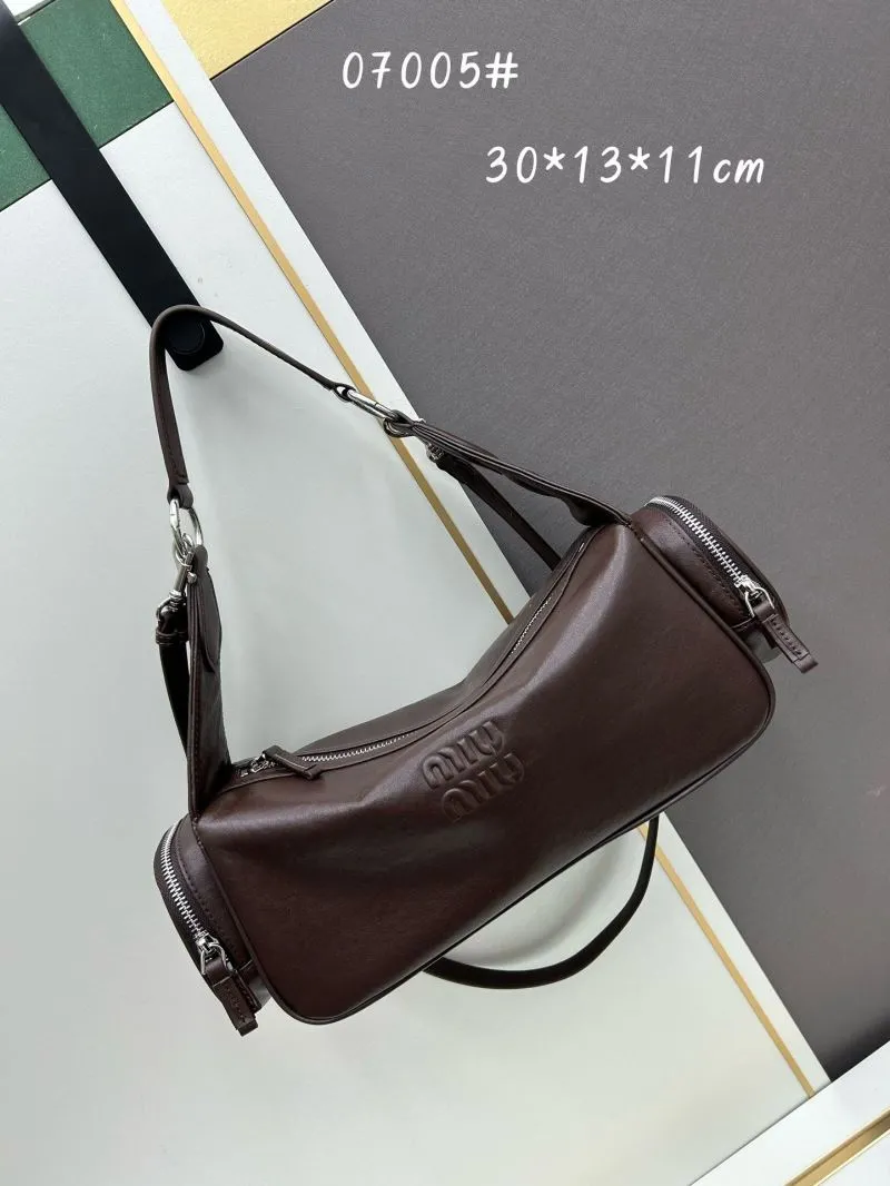 MIU MIU Brown Leather Top Handle Shoulder Bag