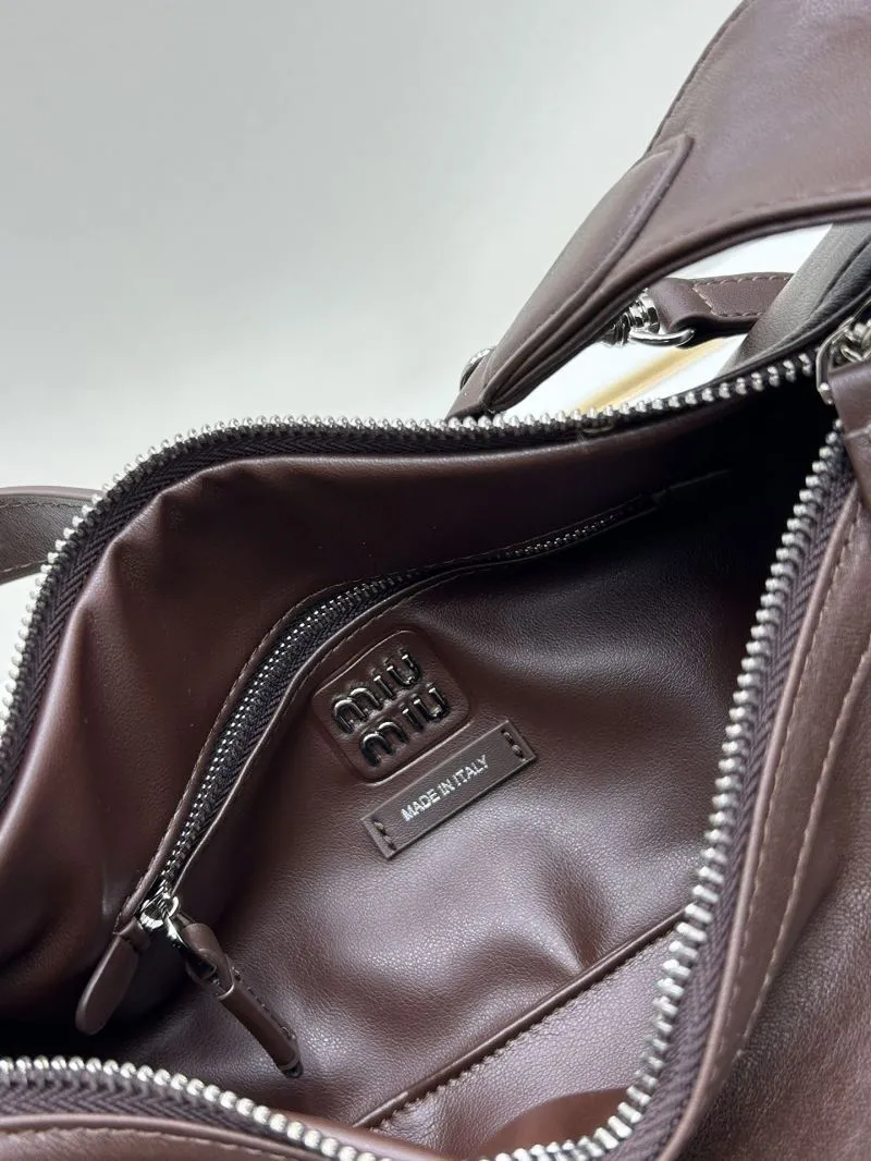 MIU MIU Brown Leather Top Handle Shoulder Bag - Image 7