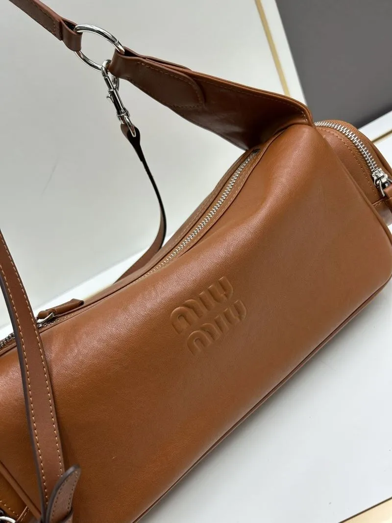 MIU MIU Brown Leather Top Handle Bag 07005 - Image 4