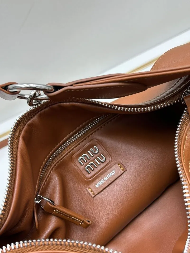 MIU MIU Brown Leather Top Handle Bag 07005 - Image 8
