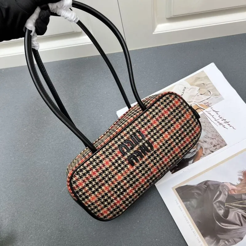 MIU MIU Houndstooth Top Handle Bag 1131