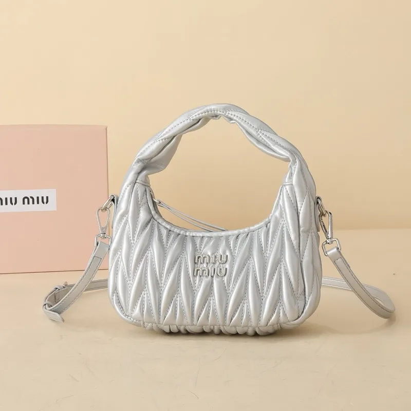 MIU MIU Silver Top Handle Crossbody Bag 1136