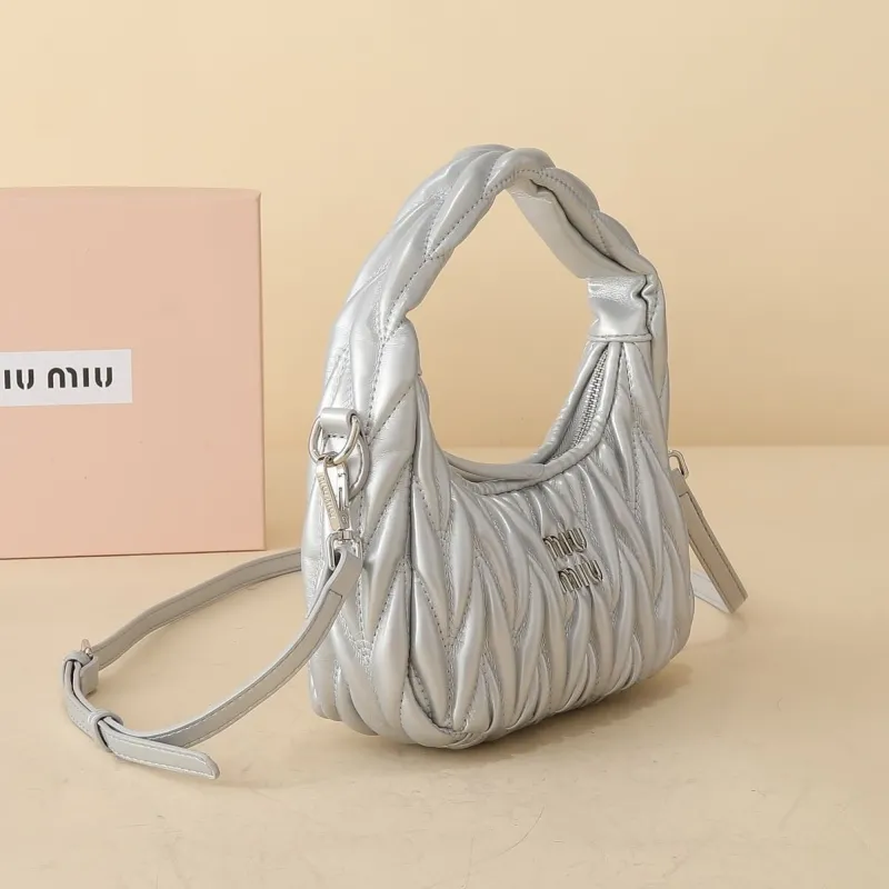 MIU MIU Silver Top Handle Crossbody Bag 1136 - Image 3