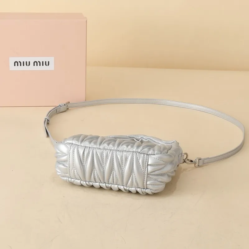 MIU MIU Silver Top Handle Crossbody Bag 1136 - Image 5