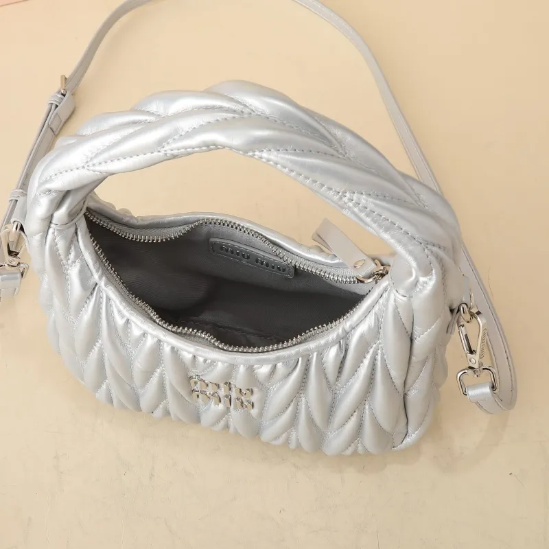 MIU MIU Silver Top Handle Crossbody Bag 1136 - Image 8