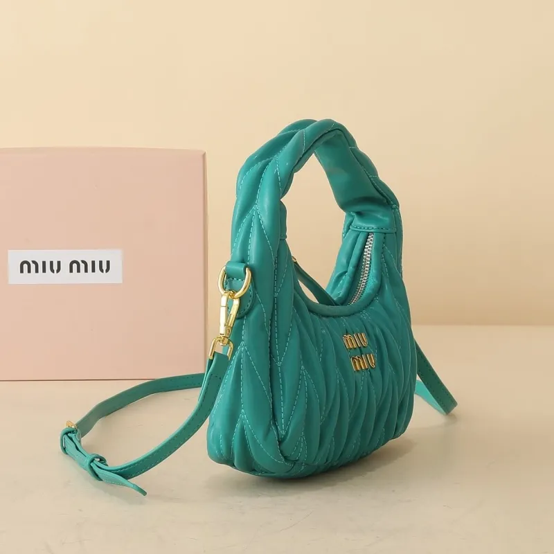 Miu Miu Teal Top Handle Crossbody Bag 1138 - Image 3