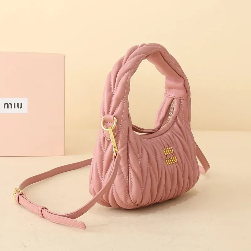 Alternative view of MIU MIU Pink Quilted Top Handle Crossbody Bag