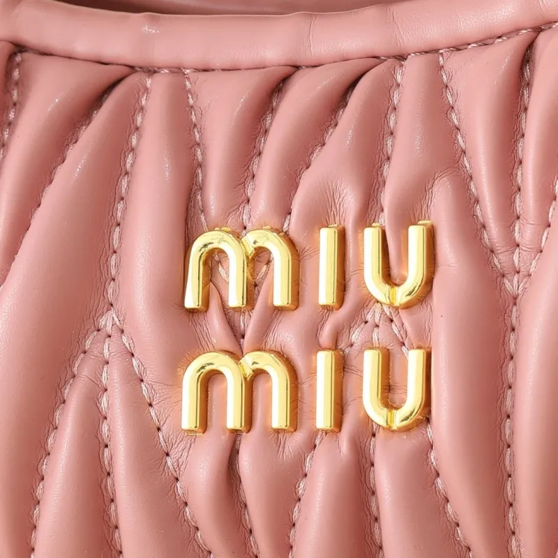 MIU MIU Pink Quilted Top Handle Crossbody Bag - Image 3