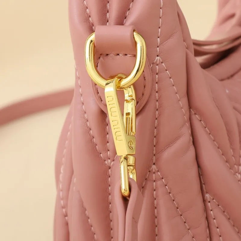MIU MIU Pink Quilted Top Handle Crossbody Bag - Image 4