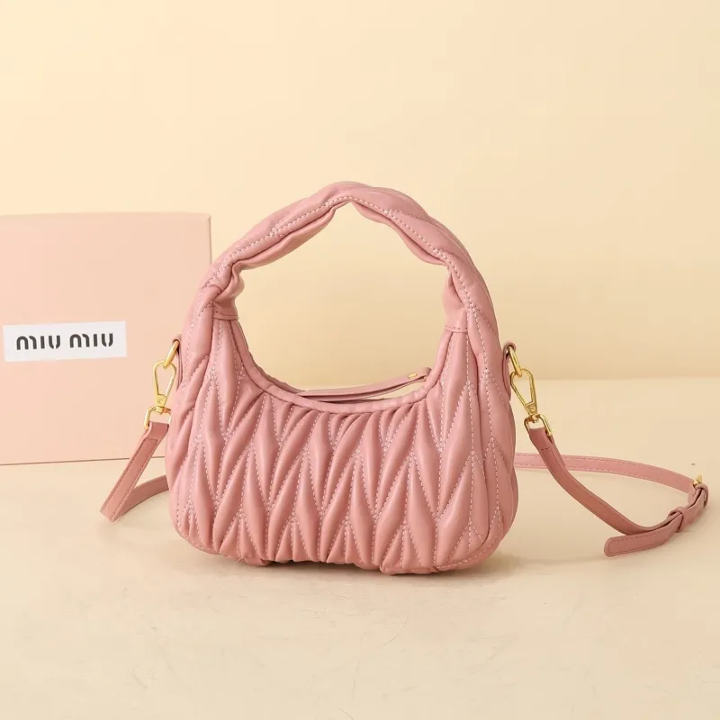 MIU MIU Pink Quilted Top Handle Crossbody Bag - Image 5
