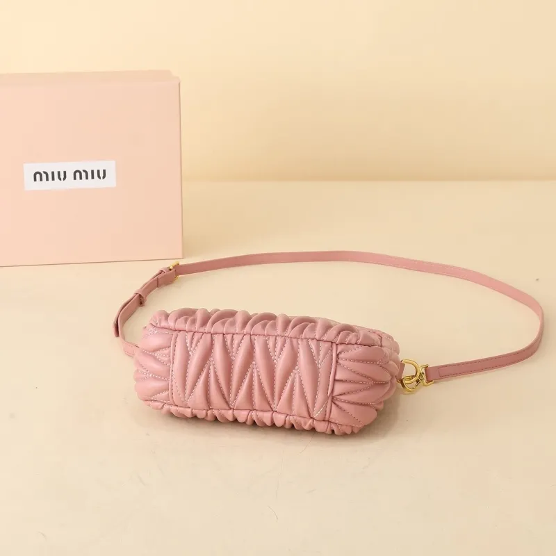 MIU MIU Pink Quilted Top Handle Crossbody Bag - Image 6