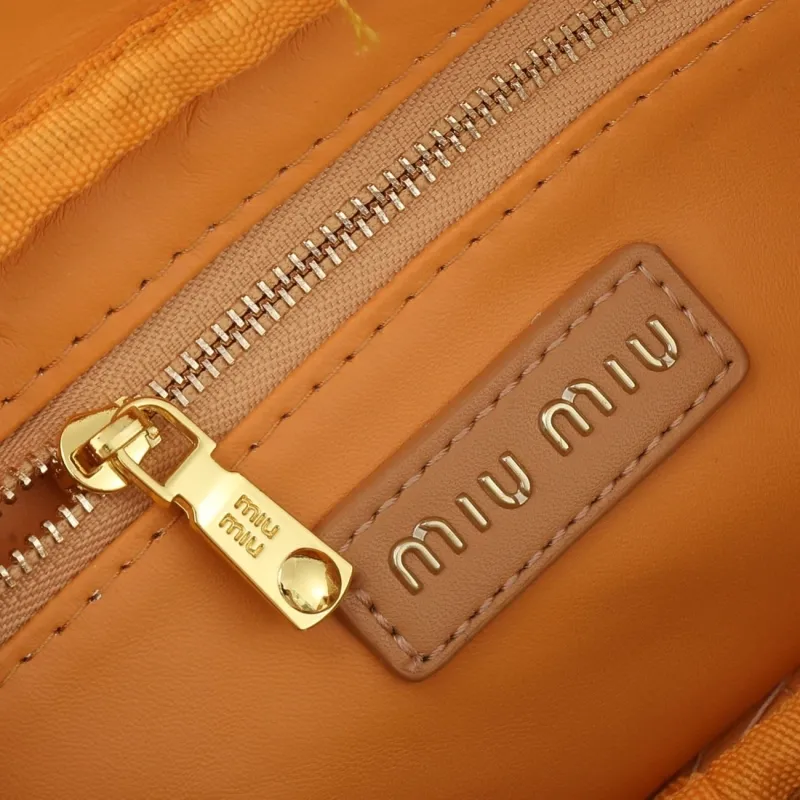 MIU MIU Beige Woven Top Handle Crossbody Bag - Image 9