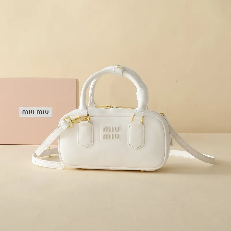 Miu Miu White Top Handle Crossbody Bag