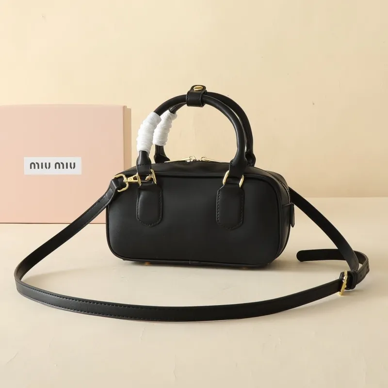 Miu Miu Black Leather Top Handle Crossbody Bag - Image 4
