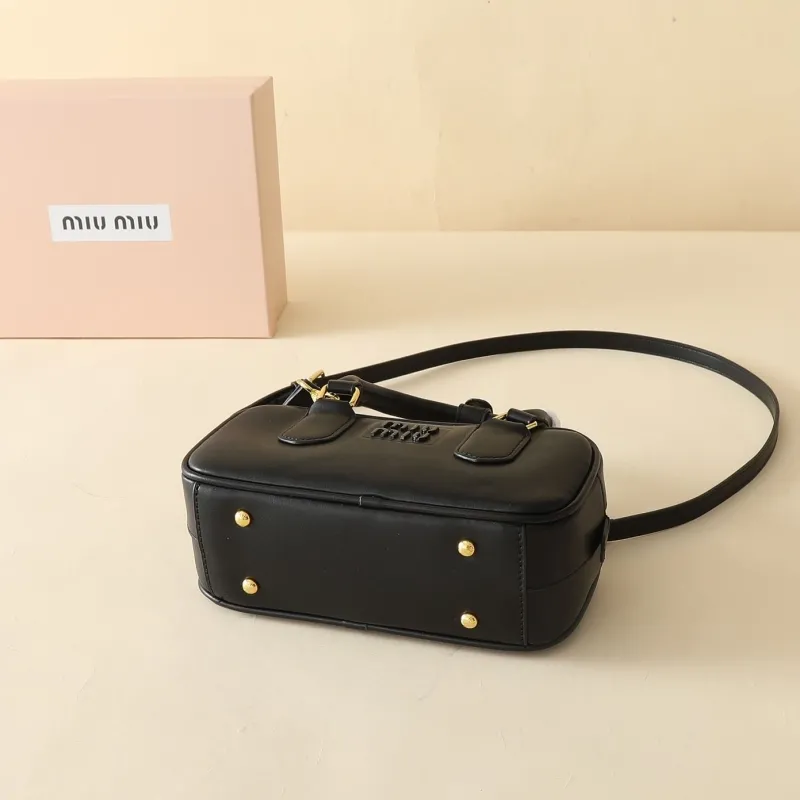 Miu Miu Black Leather Top Handle Crossbody Bag - Image 5