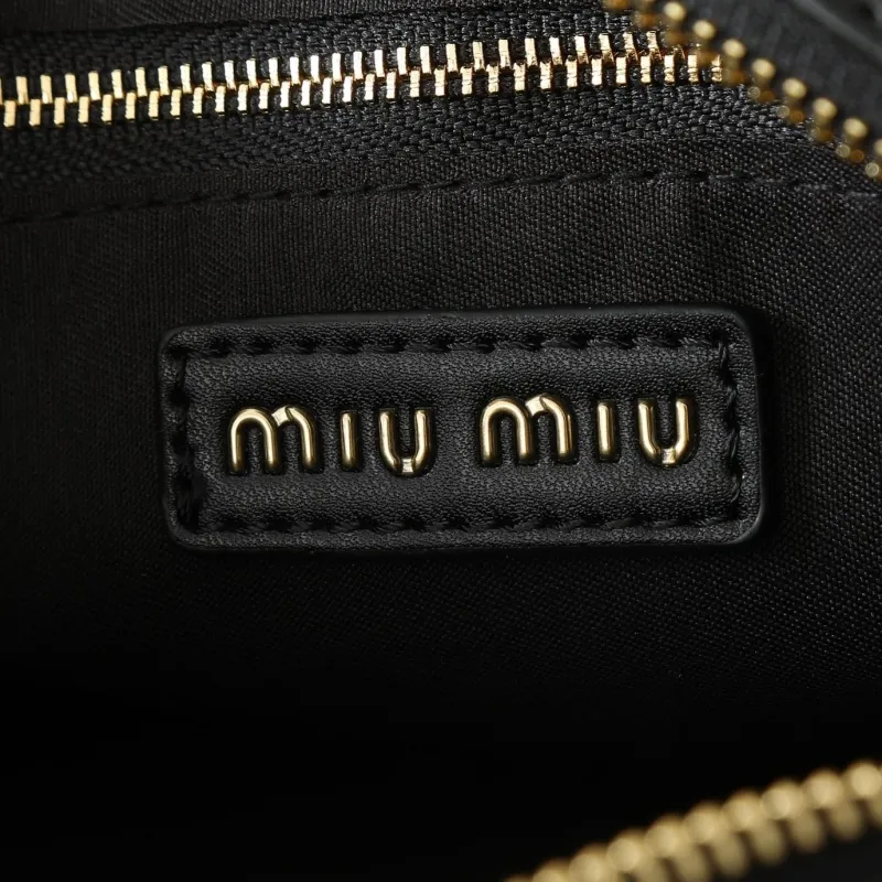 Miu Miu Black Leather Top Handle Crossbody Bag - Image 9