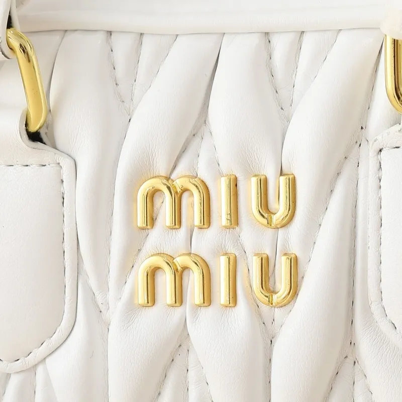 Alternative view of Miu Miu White Quilted Top Handle Crossbody Bag
