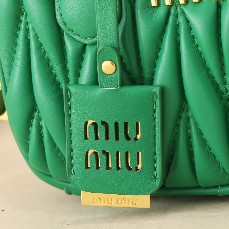 Miu Miu Green Quilted Top Handle Bag - Image 3