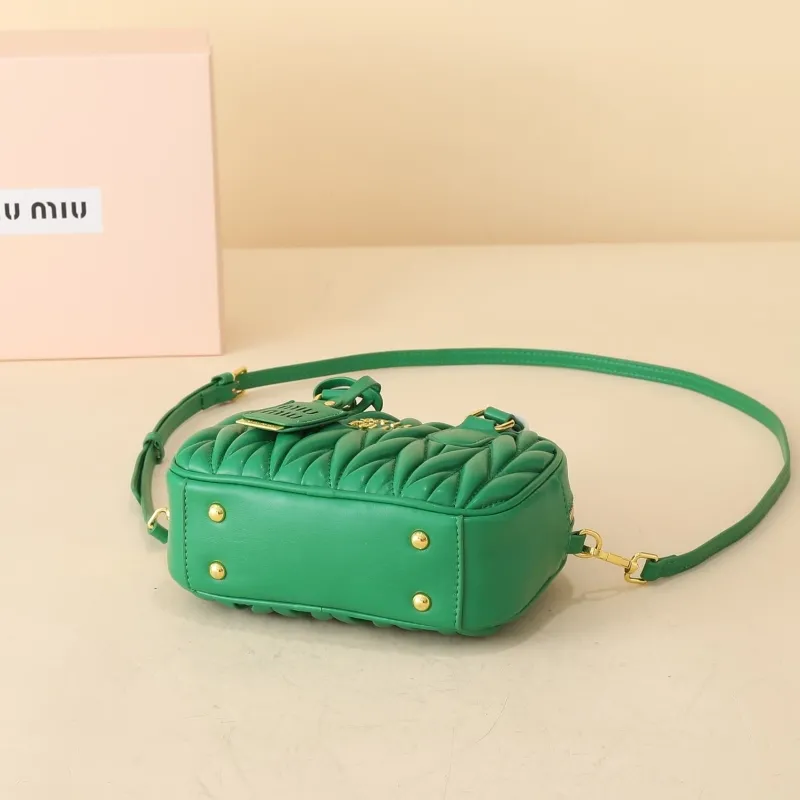 Miu Miu Green Quilted Top Handle Bag - Image 6