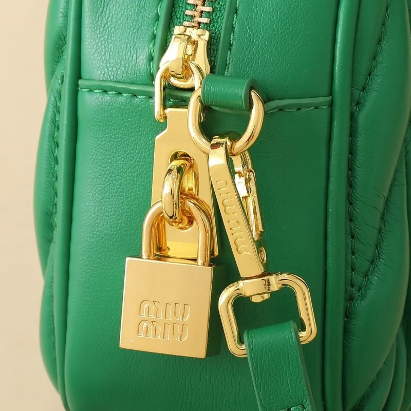 Miu Miu Green Quilted Top Handle Bag - Image 7