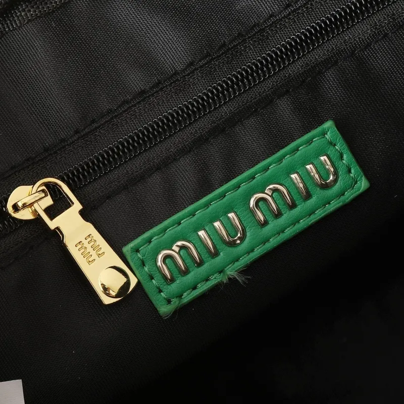 Miu Miu Green Quilted Top Handle Bag - Image 9