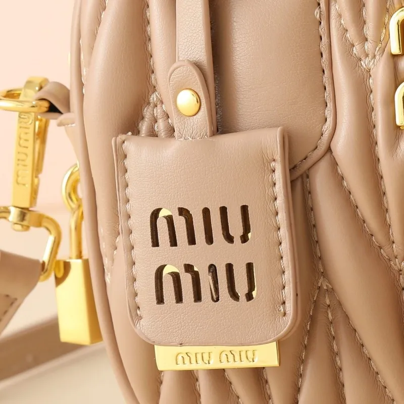 Miu Miu Beige Matelasse Top Handle Crossbody Bag - Image 3