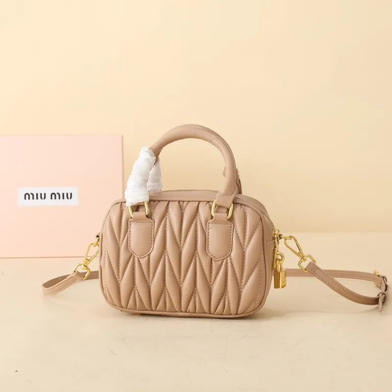 Miu Miu Beige Matelasse Top Handle Crossbody Bag - Image 5