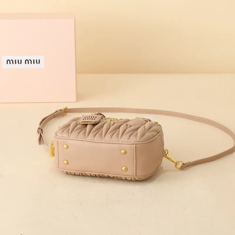 Miu Miu Beige Matelasse Top Handle Crossbody Bag - Image 6