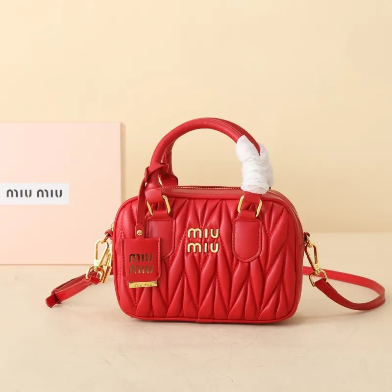 MIU MIU Red Mini Top Handle Crossbody Bag 1159