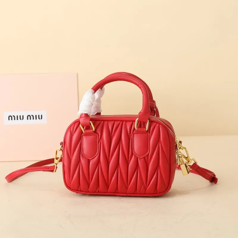 MIU MIU Red Mini Top Handle Crossbody Bag 1159 - Image 5