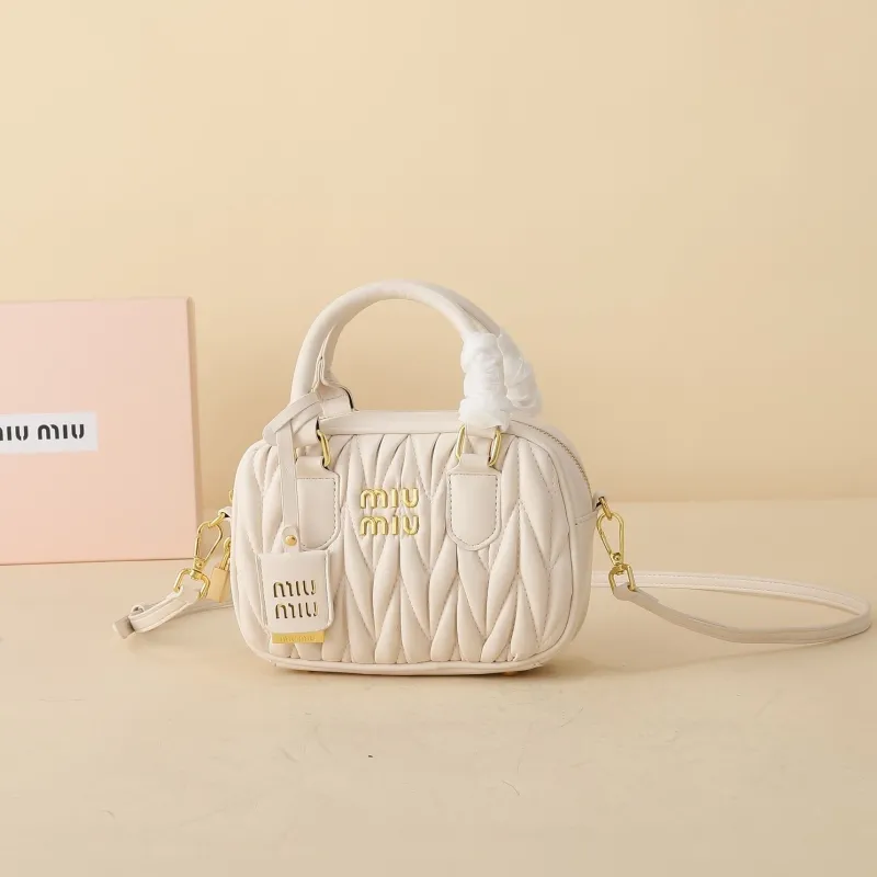 Miu Miu Cream Top Handle Crossbody Bag