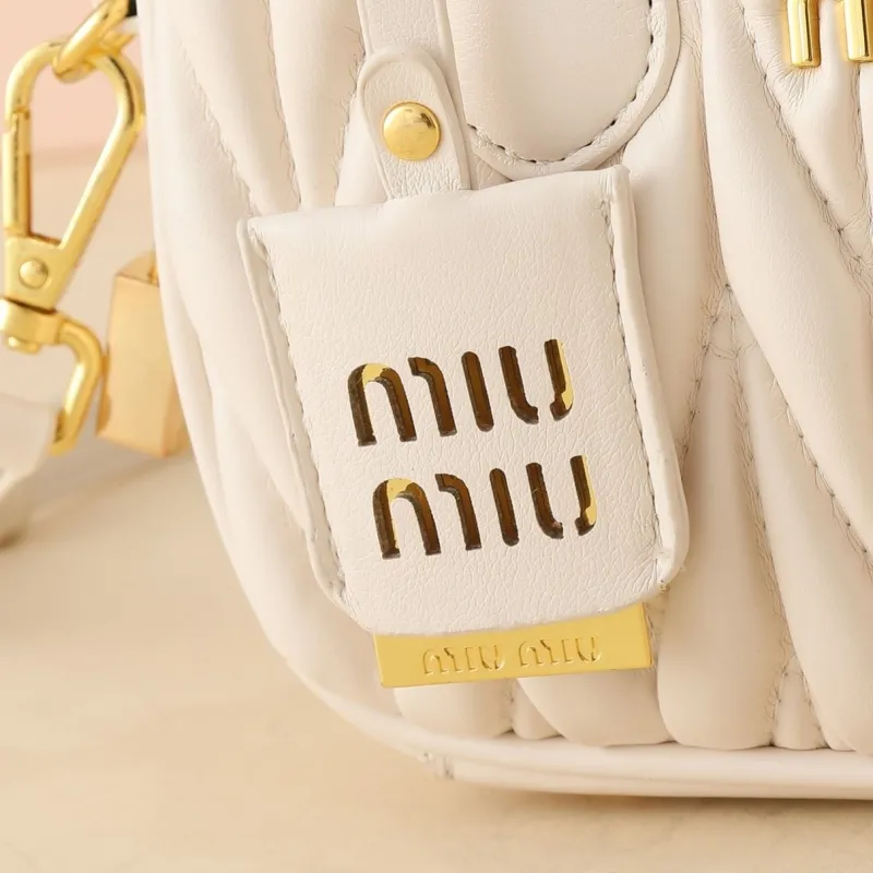 Miu Miu Cream Top Handle Crossbody Bag - Image 3