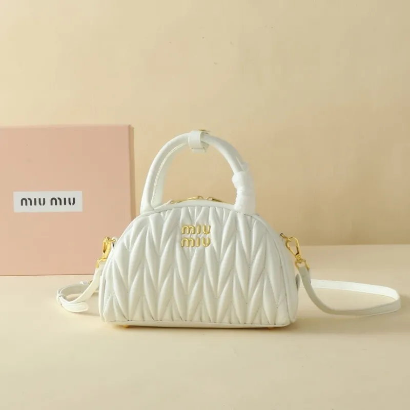 Miu Miu White Top Handle Crossbody Bag
