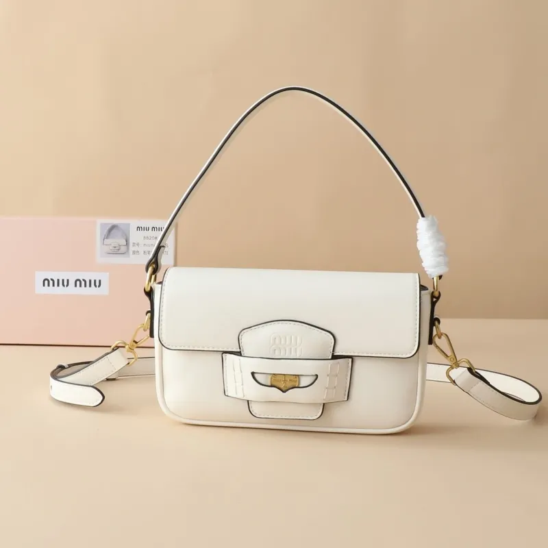 MIU MIU White Top Handle Crossbody Bag 1164