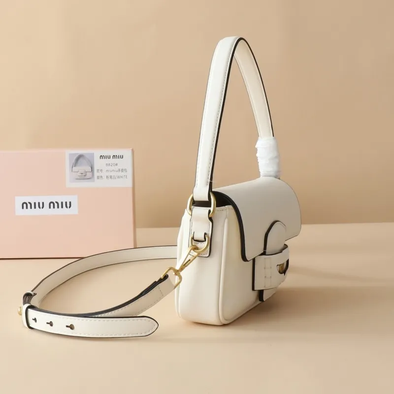 MIU MIU White Top Handle Crossbody Bag 1164 - Image 3