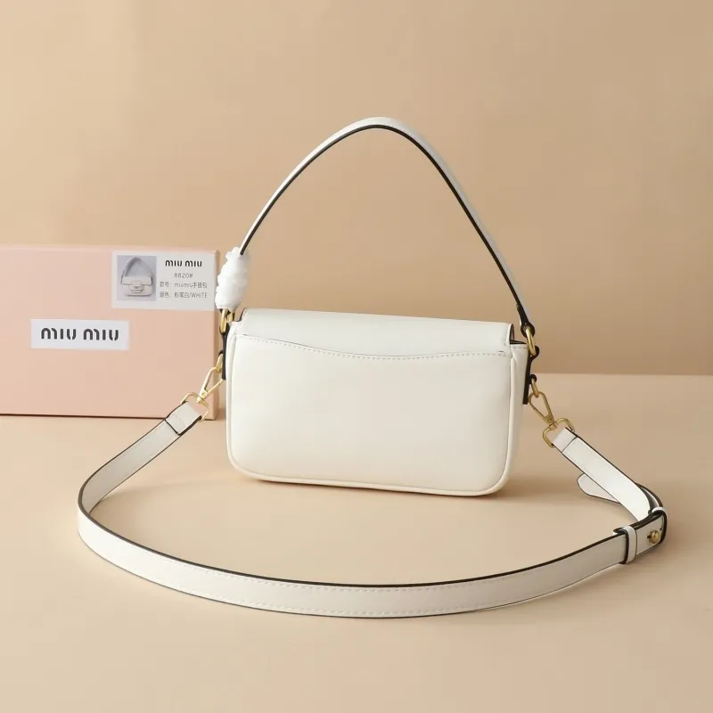 MIU MIU White Top Handle Crossbody Bag 1164 - Image 5