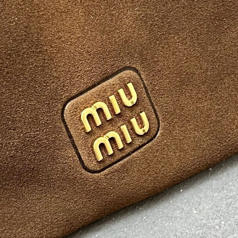 Miu Miu Brown Suede Small Drawstring Pouch 5BG010 - Image 3
