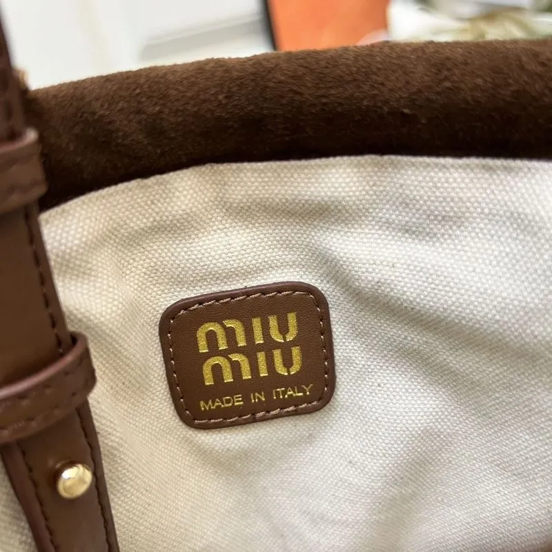 Miu Miu Brown Suede Small Drawstring Pouch 5BG010 - Image 6