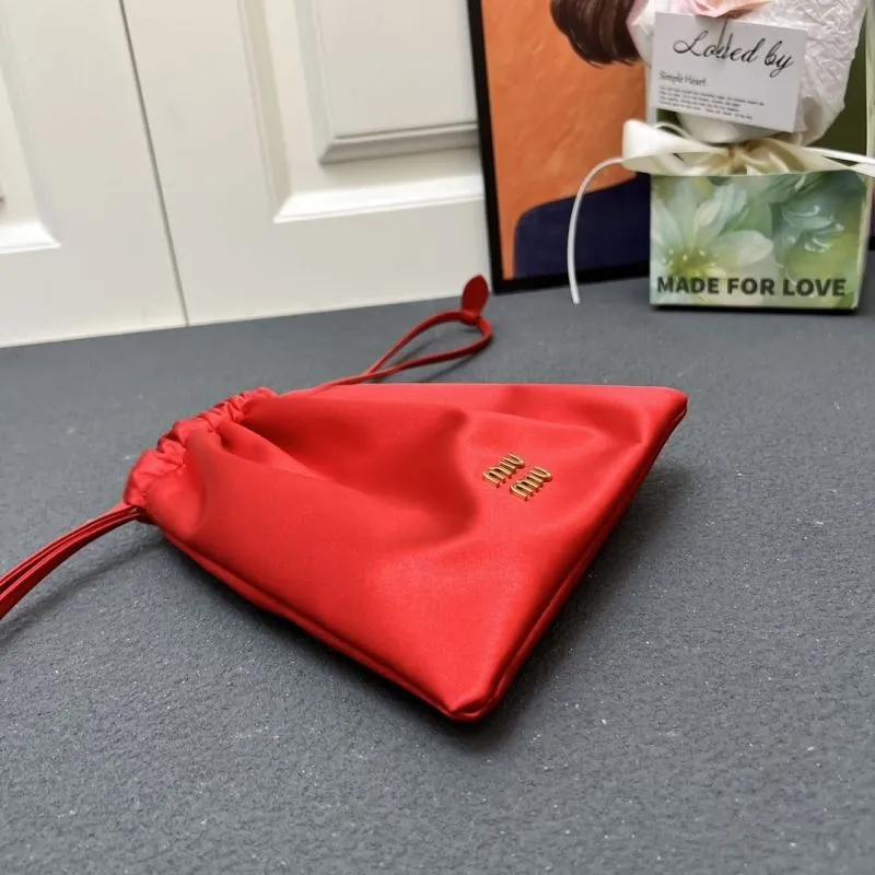 MIU MIU 5BG010 Red Drawstring Pouch Bag 18x20cm - Image 4