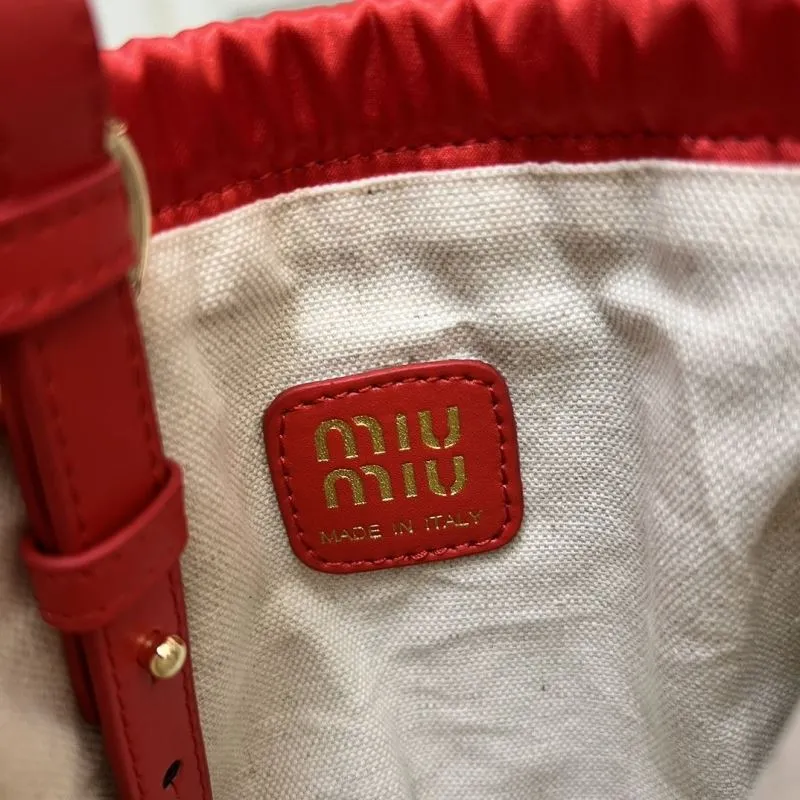MIU MIU 5BG010 Red Drawstring Pouch Bag 18x20cm - Image 6